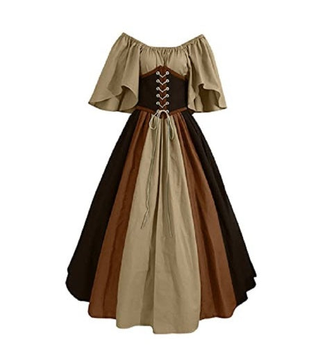 Renaissance, Waist Big Swing Skirt British Retro Civilian Wear Drama Stage Costumes