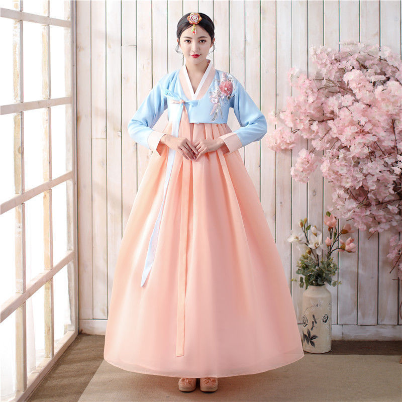 Cherry 🌸 Blossom, Retro Fashion Hanbok Korean Ethnic Costumes Stage Dance Costumes, Fantasy wedding