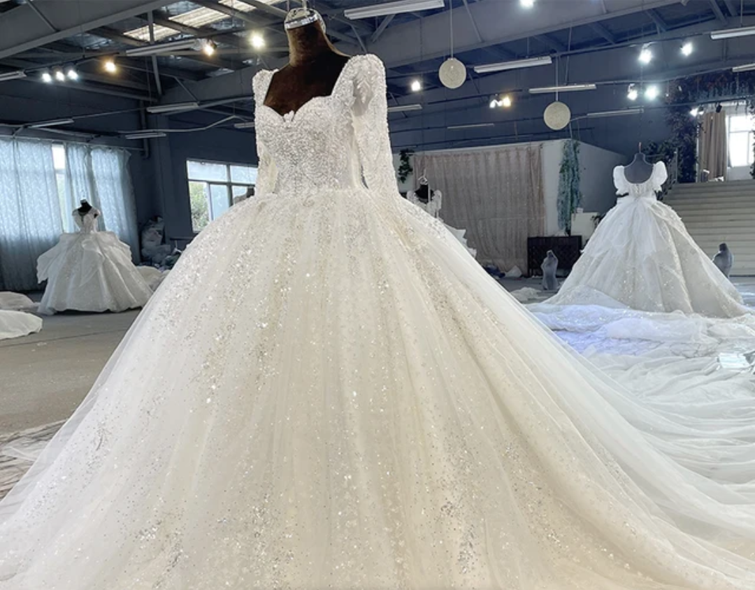 Jancember Elegance, Bridal Wedding Dresses Long Sleeve Modern Luxury Lace Wedding Dress