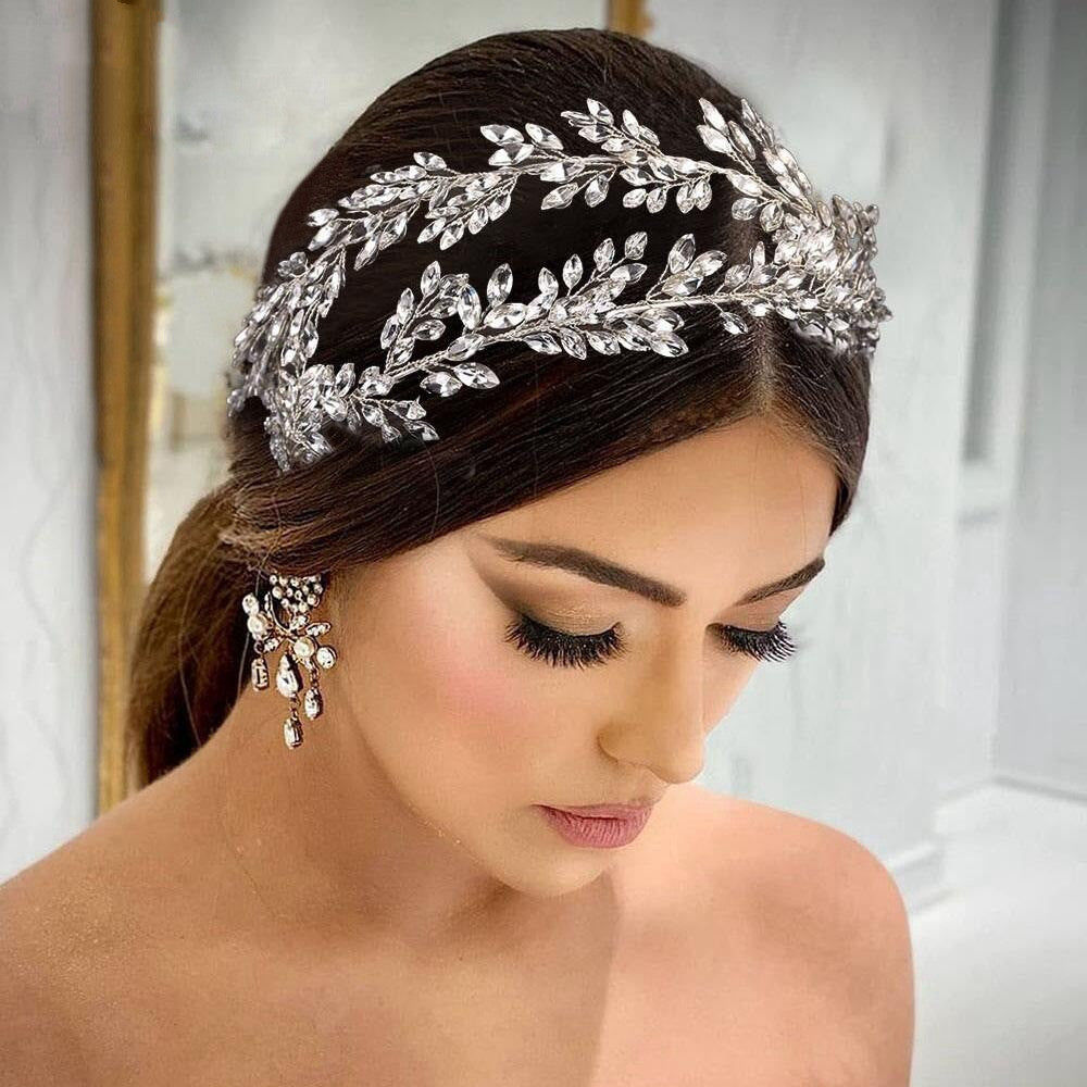 Gorgeous Wedding Rhinestone Luxurious Flexible Bridal Headbands, Hair Accessories