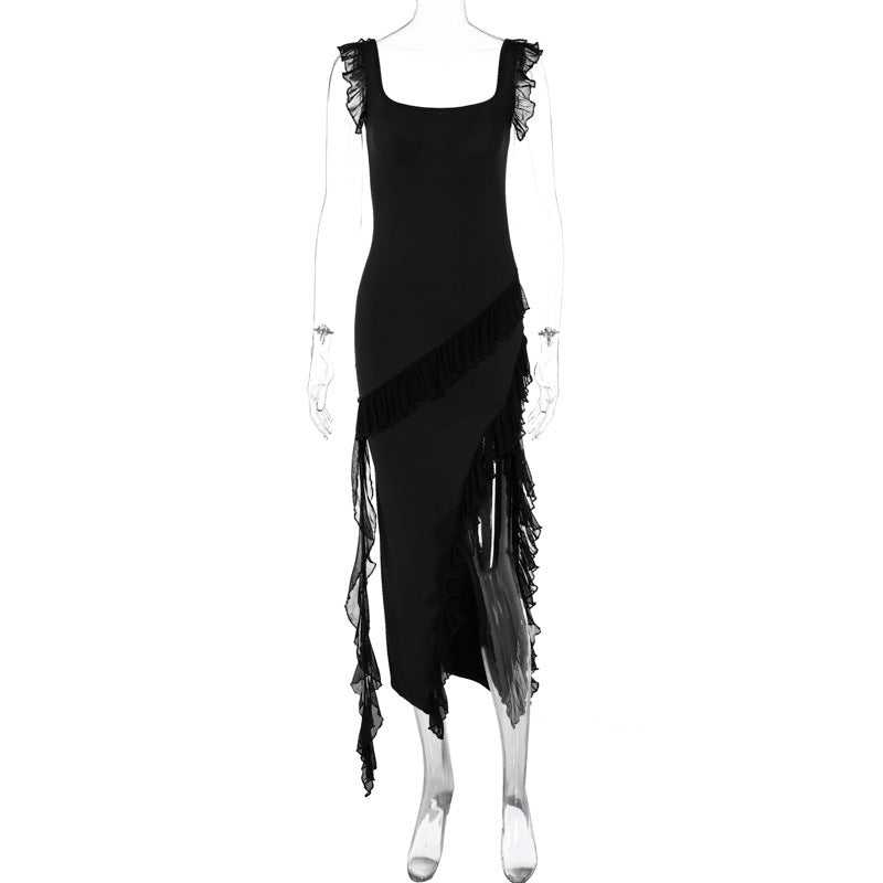 Sultry, Female Summer Fashionable Ruffle Selvedge Stitching Dress