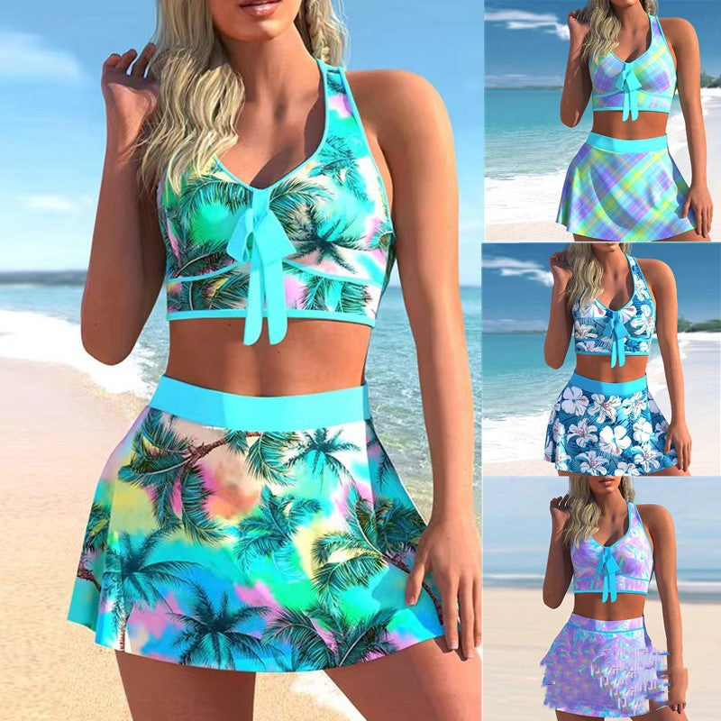 Summer Days, 2-Piece Swimwear Large Print Mini Skirt