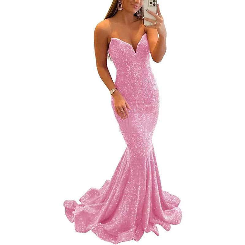 Venus, Sequin Evening Dresses For Women, Formal Fitted Long Party Gown