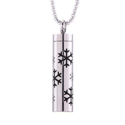 Love Aroma, Aromatherapy Essential Oil Perfume/Cologne Pendant, Stainless Steel Cylinder Necklace