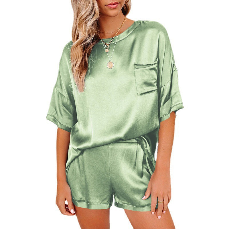 Night Owl, Pajama Set, Short Sleeve Sleepwear for Women