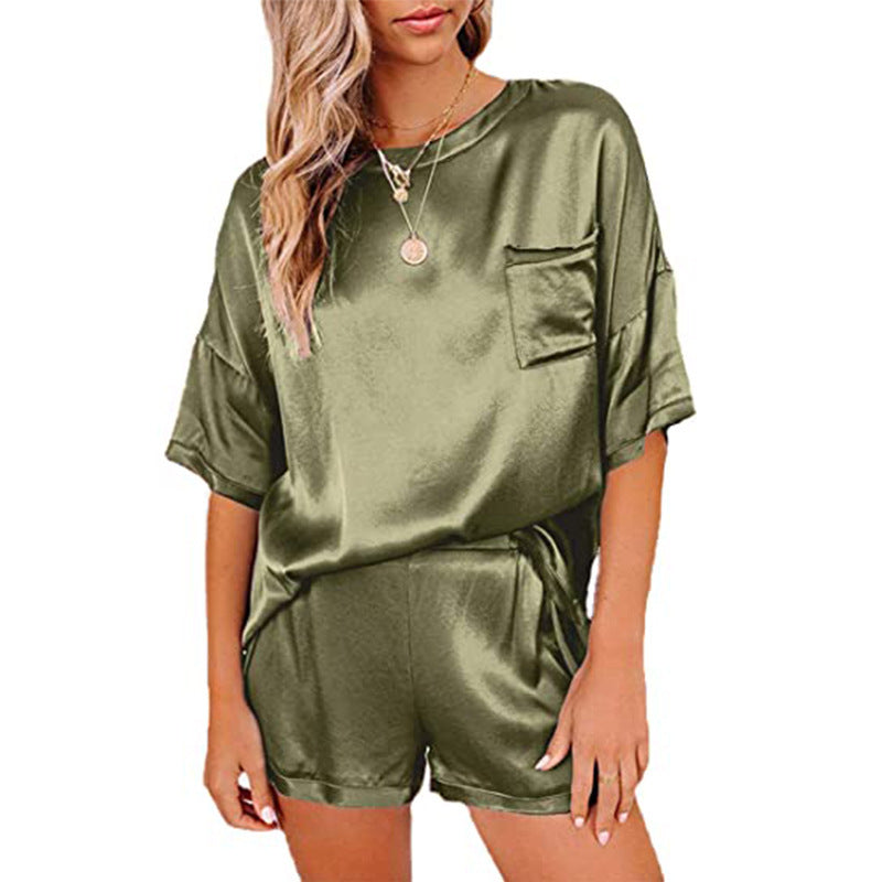 Night Owl, Pajama Set, Short Sleeve Sleepwear for Women