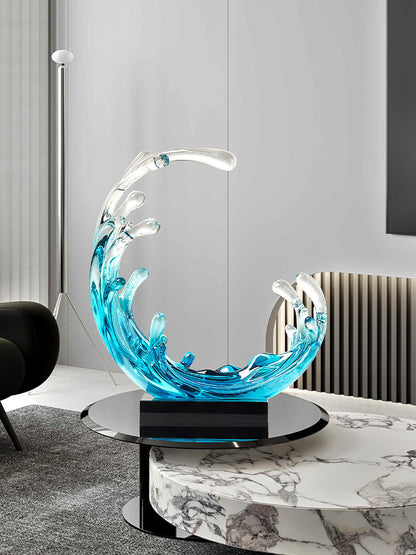 Luxurious Wave Sculptures, Living Room, Wine Cabinet, Office, Desk Decor