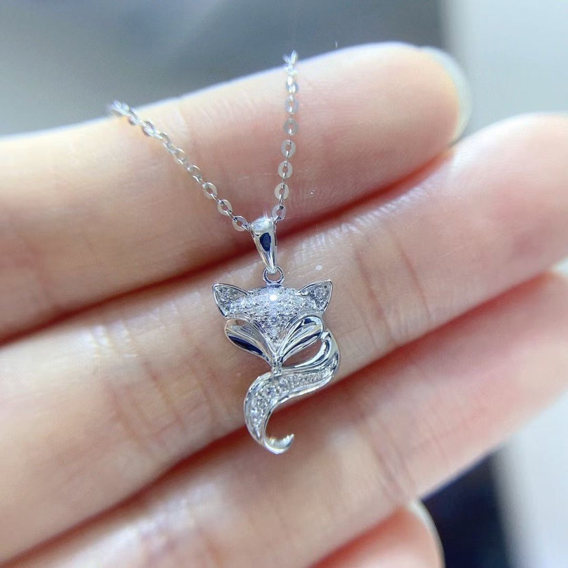 New S925 Silver Little Fox Necklace