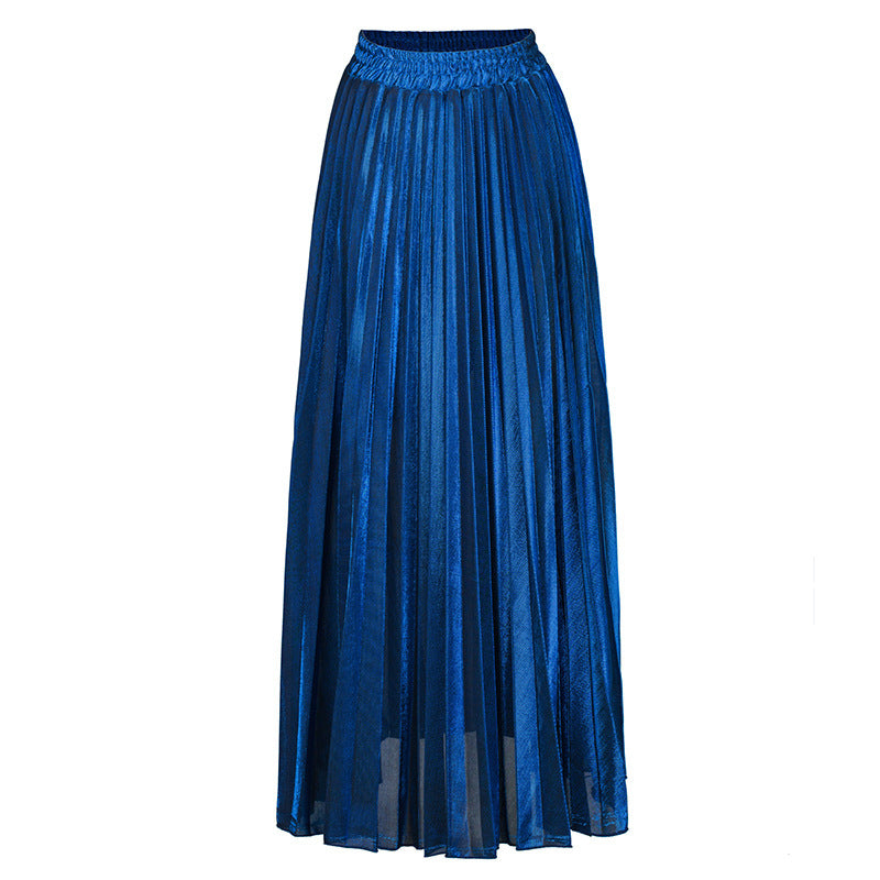 Chances Are, New Long Pleated Shimmer Skirt for Women