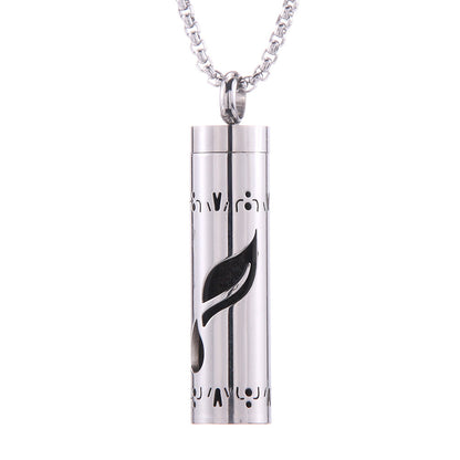 Love Aroma, Aromatherapy Essential Oil Perfume/Cologne Pendant, Stainless Steel Cylinder Necklace