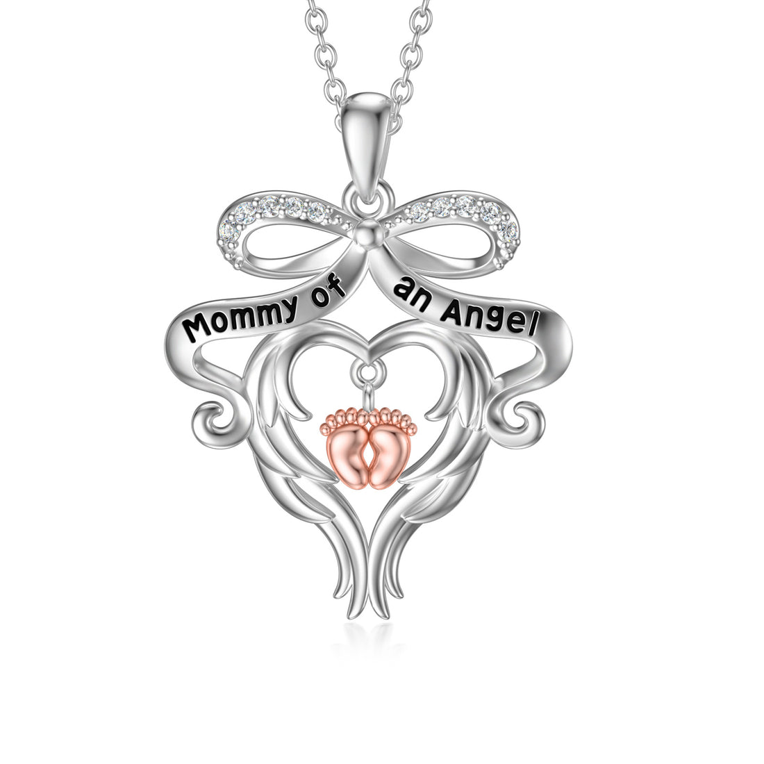 925 Sterling Silver Memorial Mommy of an Angel Jewelry for Women