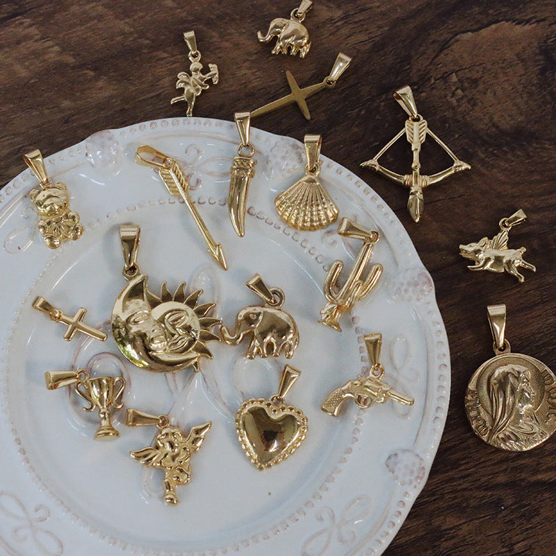 Haven Charms, Beautiful  18K gold Plated Titanium Steel Pendants in Multiple Styles