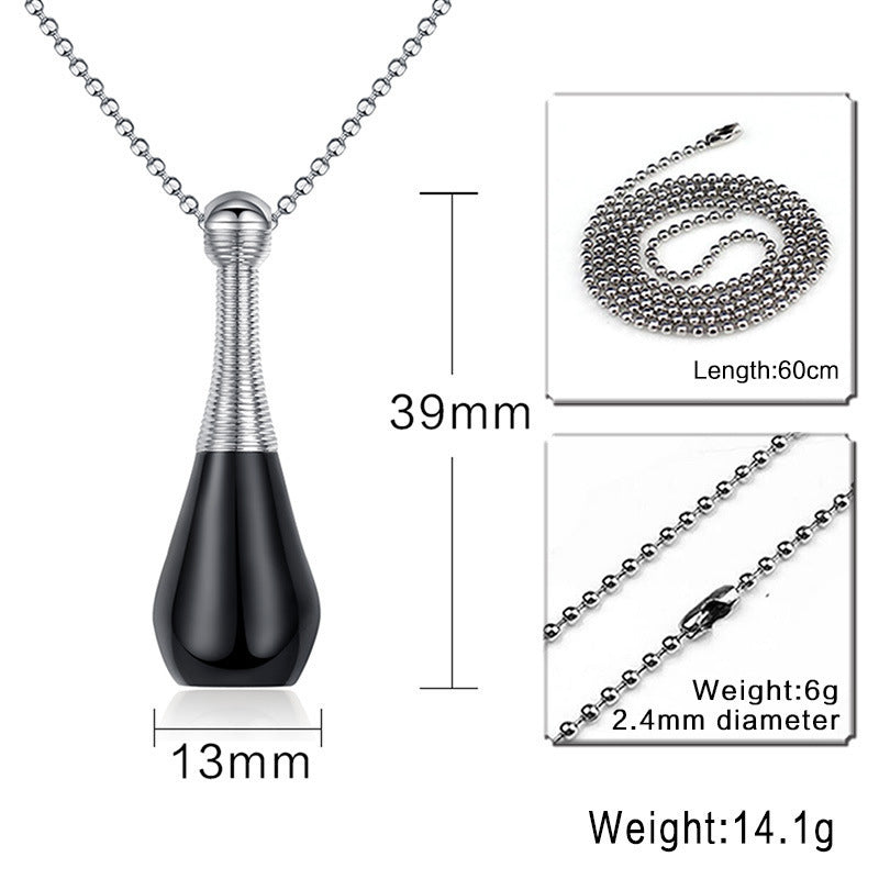 Senses, Necklace Pendant of Titanium Steel, Perfume Bottle Pendant