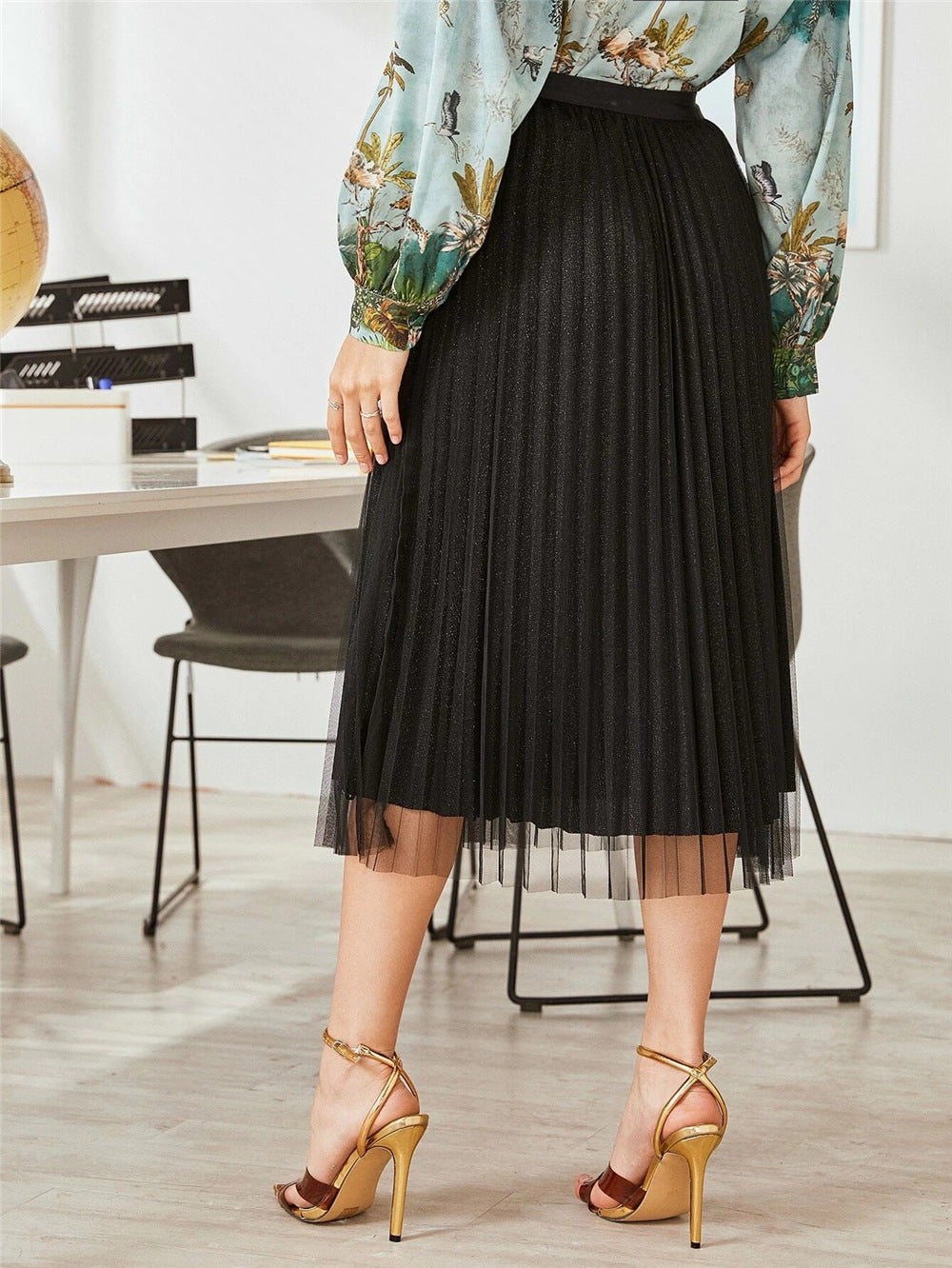 Imminent, Elegant Black Pleated Women&