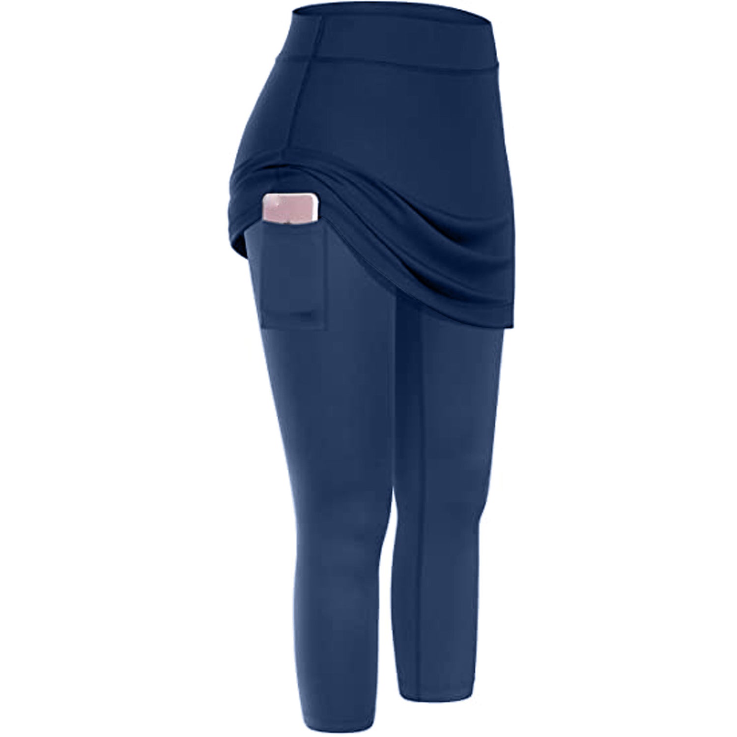 Perfect Combination, Women Tennis Skirted Leggings with Pockets.  Elastic Sports Yoga Capris Skirt with Legging