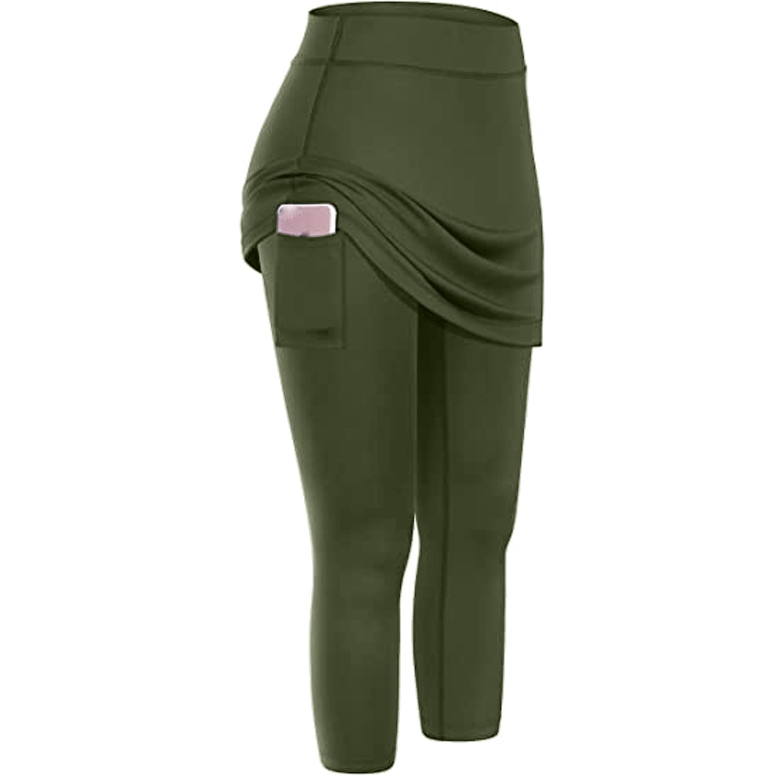 Perfect Combination, Women Tennis Skirted Leggings with Pockets.  Elastic Sports Yoga Capris Skirt with Legging