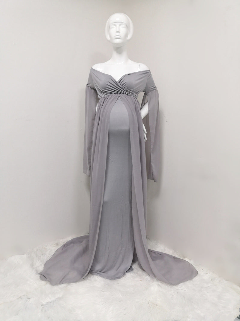 Regal, Chiffon Cloak Maternity Party Dress/Photography Gown