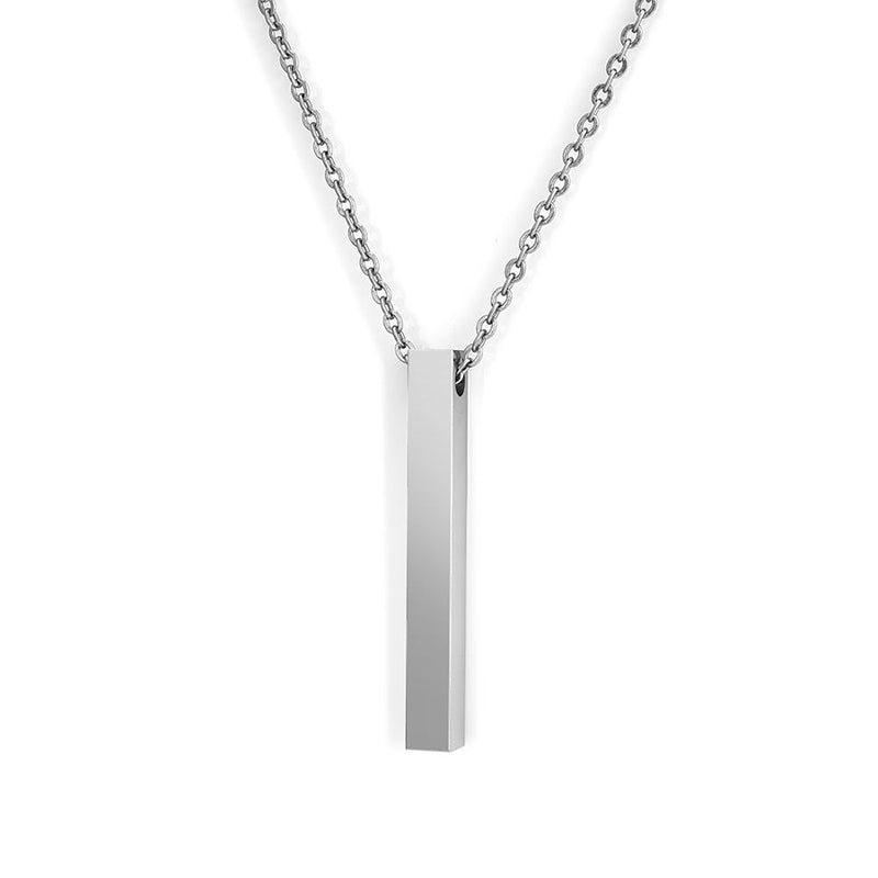 Obelisk, Simple Unisex Stainless Steel Pendant Necklace,       Jewelry Accessory