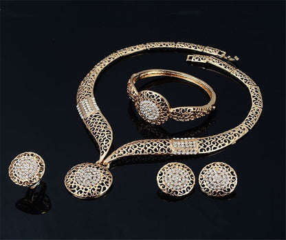 Filigree, Necklace,Earrings &amp; Ring Fashion Set Jewelry