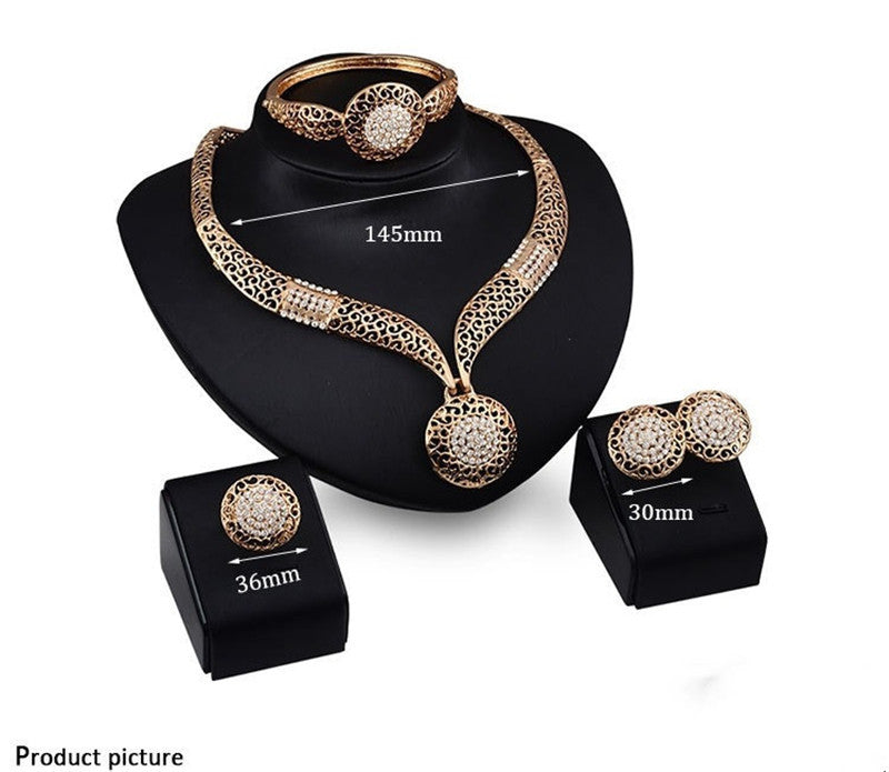 Filigree, Necklace,Earrings &amp; Ring Fashion Set Jewelry