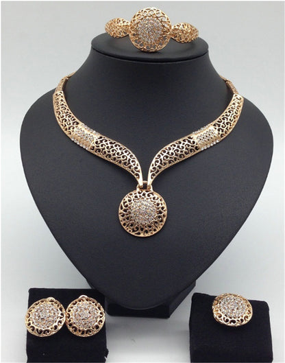 Filigree, Necklace,Earrings &amp; Ring Fashion Set Jewelry