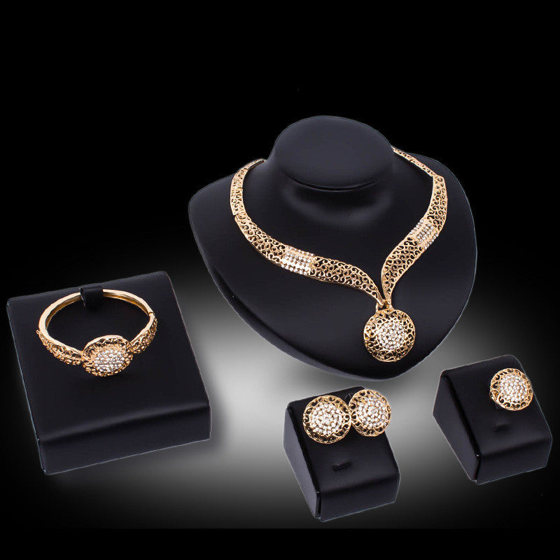 Filigree, Necklace,Earrings &amp; Ring Fashion Set Jewelry