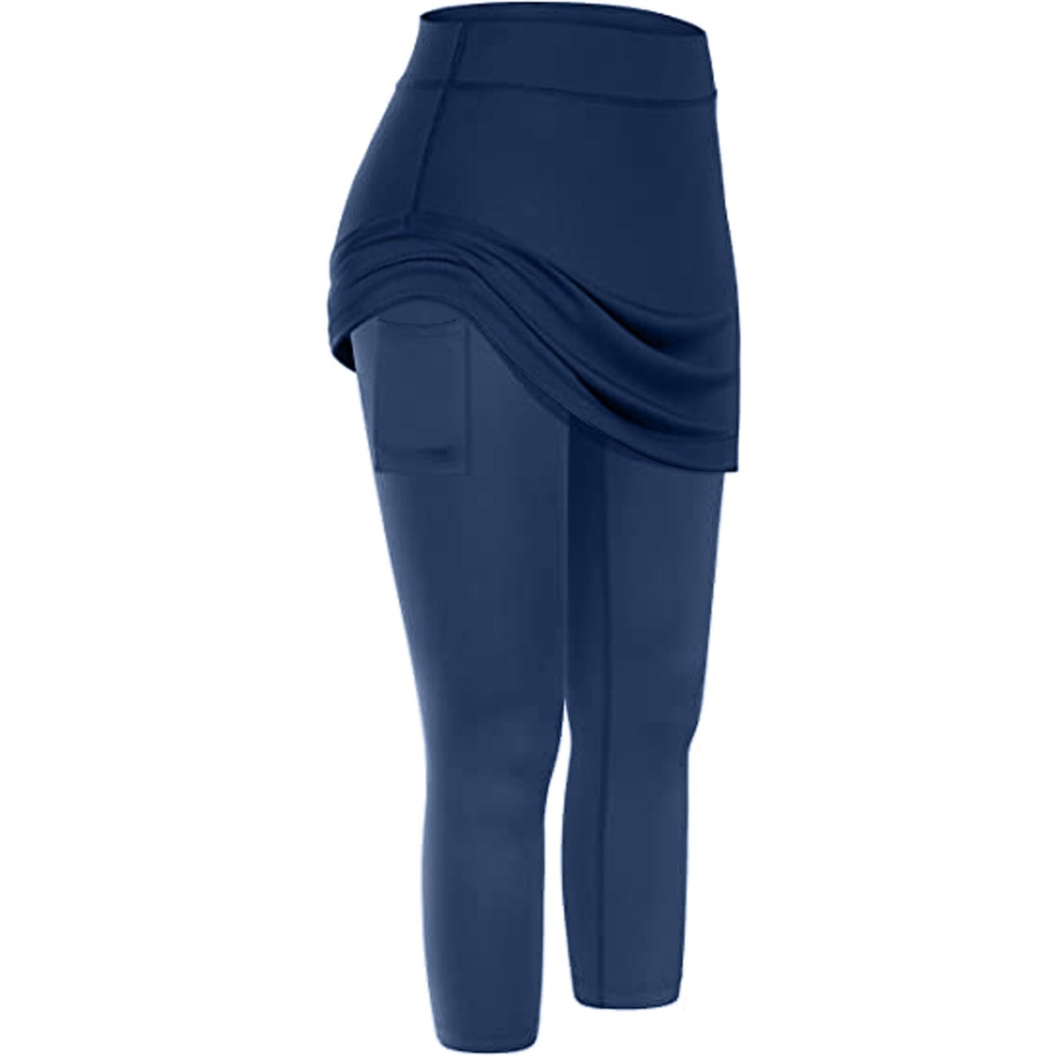 Perfect Combination, Women Tennis Skirted Leggings with Pockets.  Elastic Sports Yoga Capris Skirt with Legging