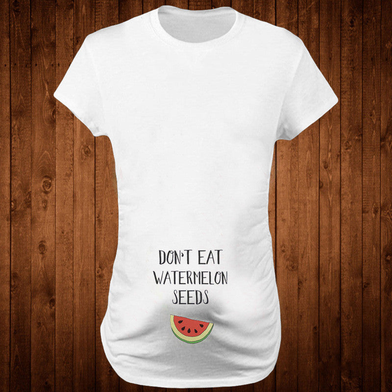 Women T-Shirts Fitted Maternity Funny Baby Message Tops  Pregnancy Women&