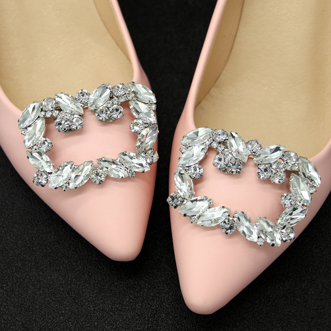 Square Rhinestone Metal Shoe Flourish, Rhinestone Shoe Buckles