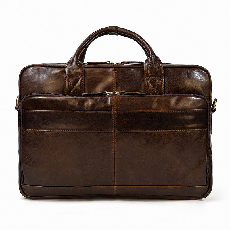 Office Mate, Soft Cowhide Briefcase or Computer Case with Suit Case Attachment