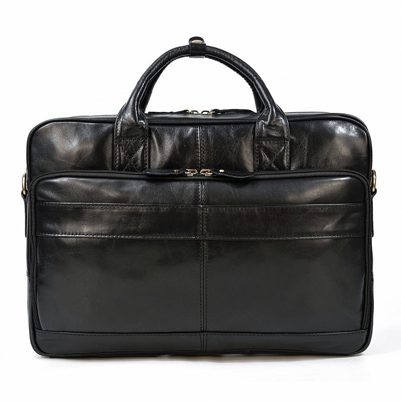 Office Mate, Soft Cowhide Briefcase or Computer Case with Suit Case Attachment