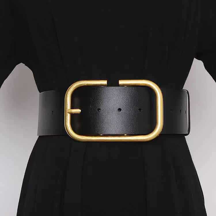 Impression, This Cowhide Rectangle Wide Girdle Belt Does It. Great with Skirts