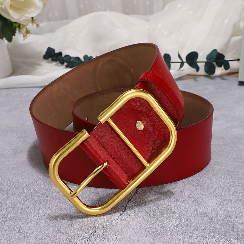 Impression, This Cowhide Rectangle Wide Girdle Belt Does It. Great with Skirts