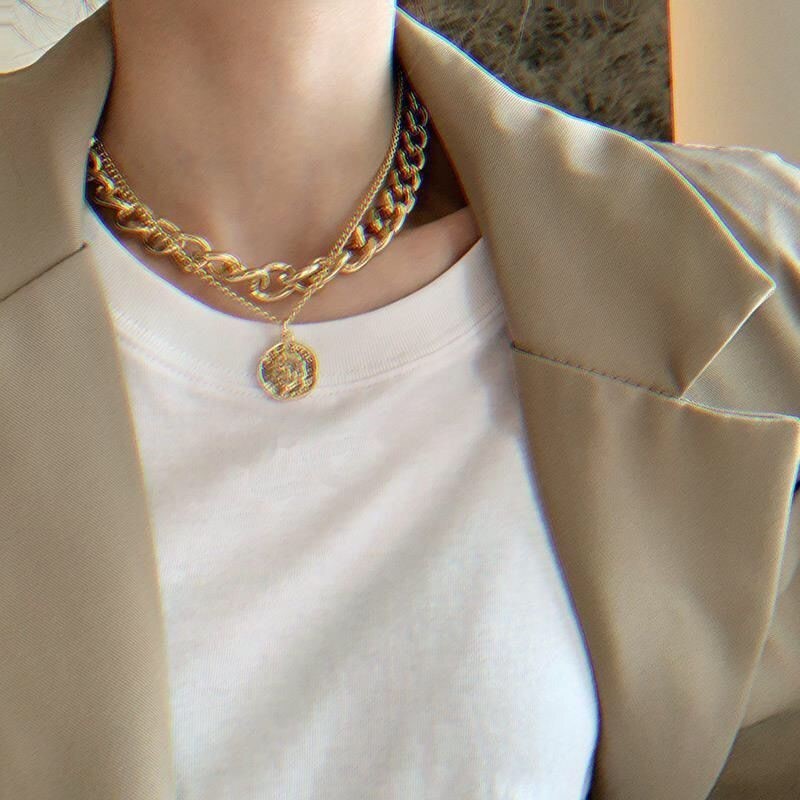 Fashion Retro Multilayer Coin Necklace Jewelry