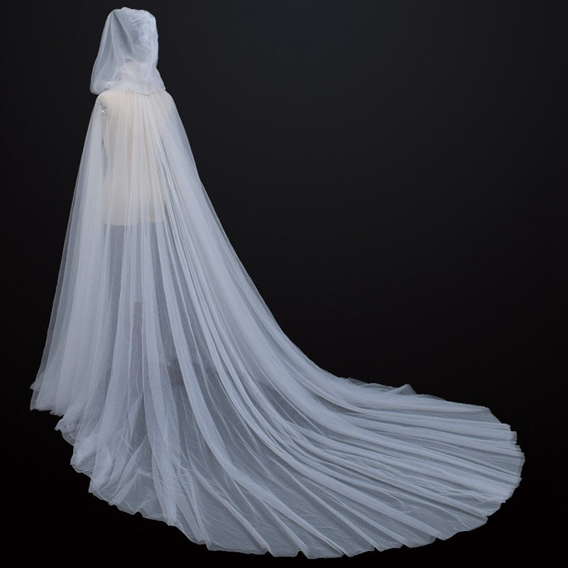 Ethereal Bride, This Beautiful Hooded Wedding Veil Comes in 3 Colors and Lengths, Versatile Use Case (Cosplay)