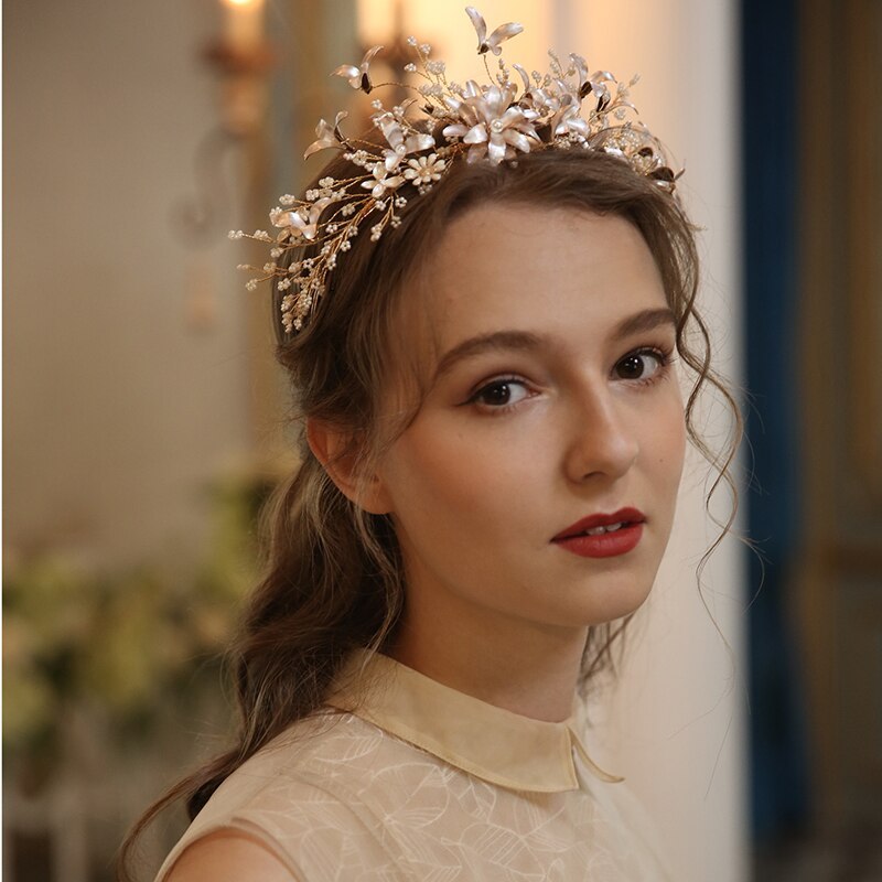 Woodland Fairy, Bridal Headdress with Handmade Flowers