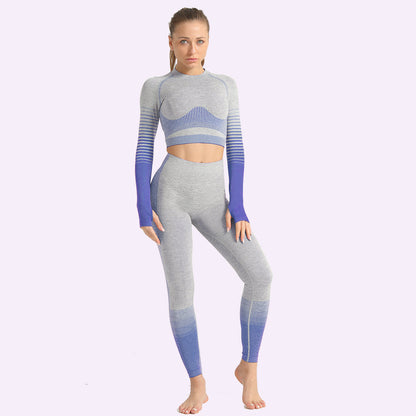 LANTECH, Women Gym Fitness Athletic 2 Pcs Sports Set,  Sportswear Leggings and Seamless Sports Top