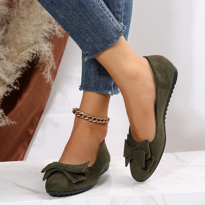 Cozies, Fashion Bow knot Flat Shoes, Casual Round Toe Loafers