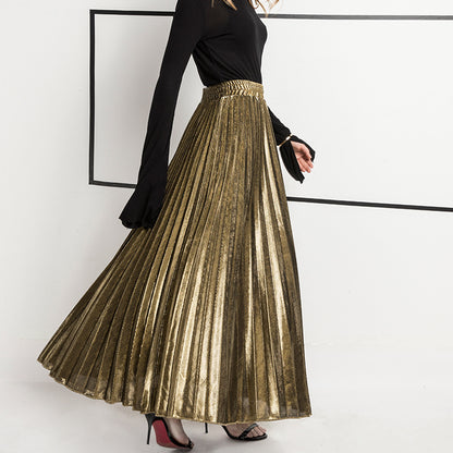 Chances Are, New Long Pleated Shimmer Skirt for Women