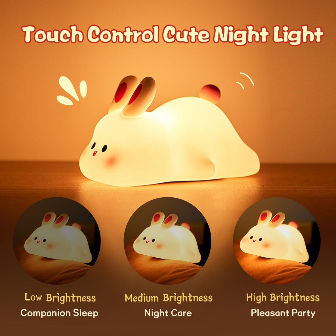 Cute LED Night Light Touch Sensor Cartoon Kid&