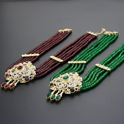 Ethnicity, Morocco Bridal Wedding Necklace Jewelry Set for Women