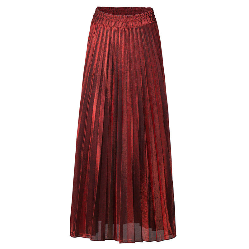 Chances Are, New Long Pleated Shimmer Skirt for Women