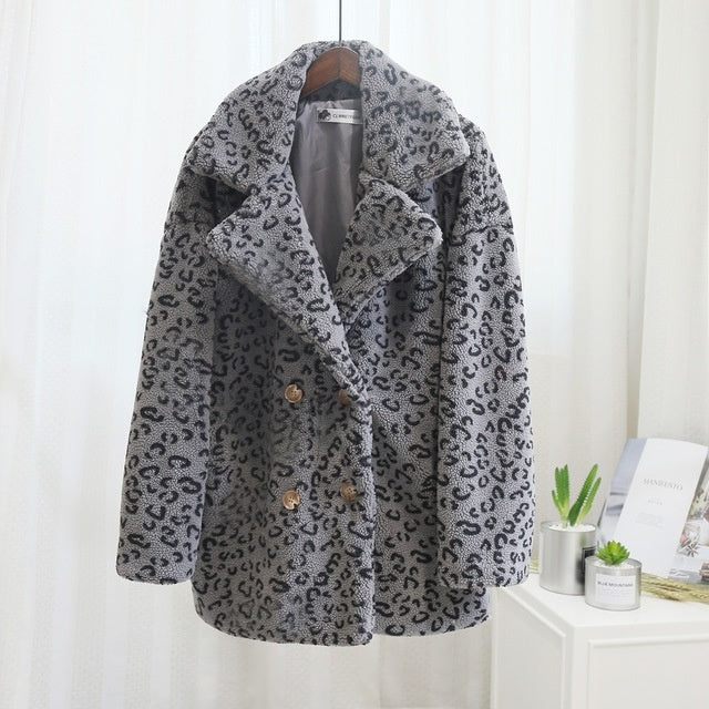 Wild About, Loose Short Animal Print Trench Coat