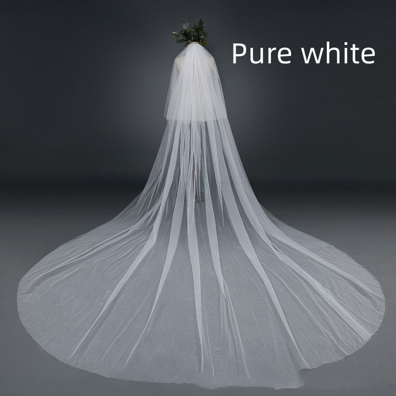 Bridal Wedding Veil Widened Tail