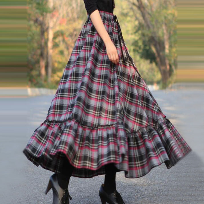 Sweet Plaid Skirt For Women