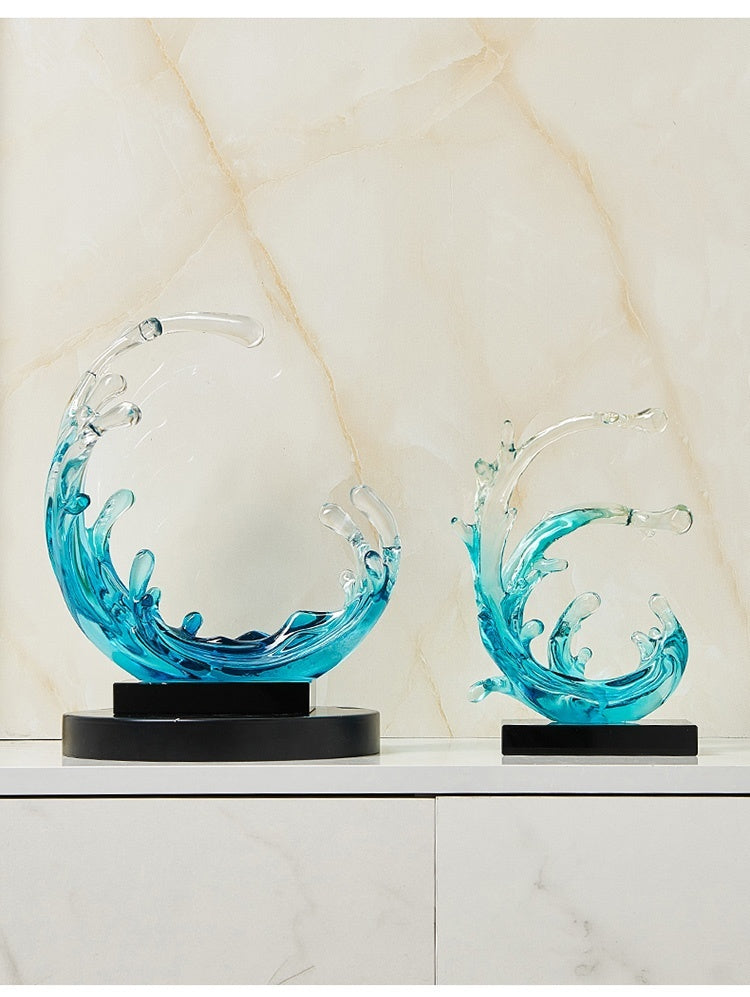 Luxurious Wave Sculptures, Living Room, Wine Cabinet, Office, Desk Decor