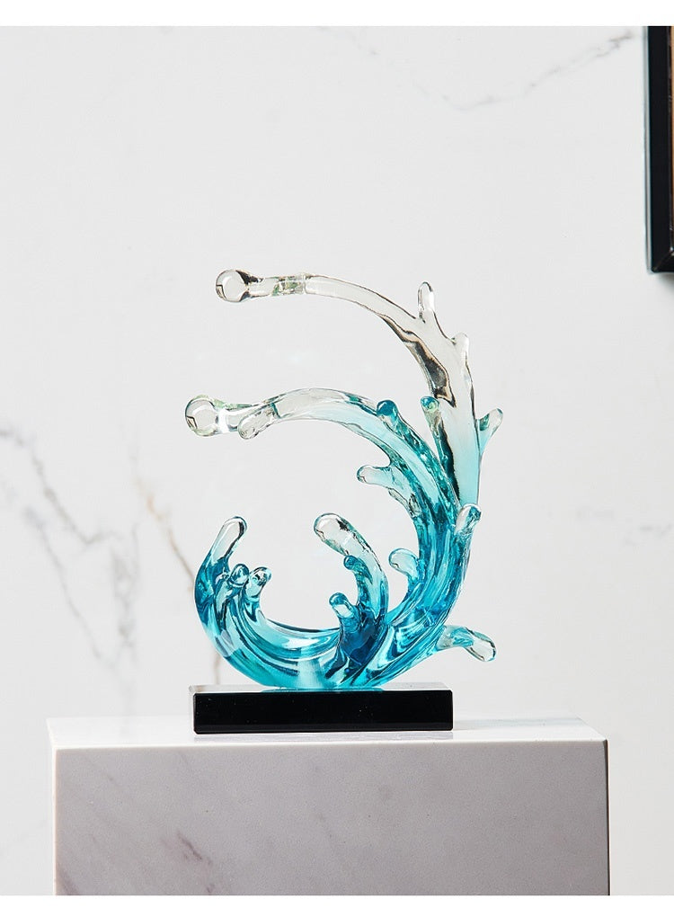 Luxurious Wave Sculptures, Living Room, Wine Cabinet, Office, Desk Decor