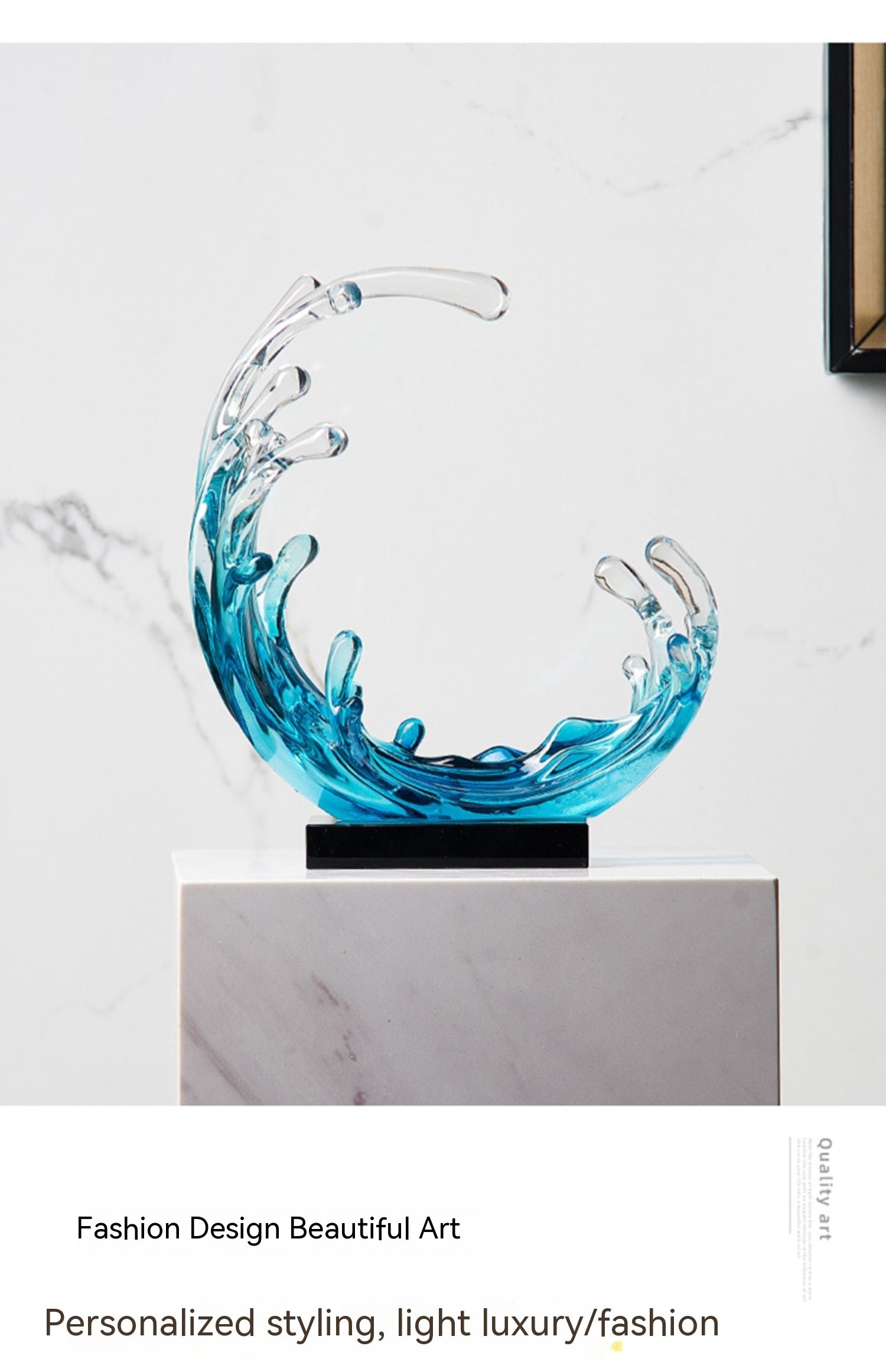 Luxurious Wave Sculptures, Living Room, Wine Cabinet, Office, Desk Decor