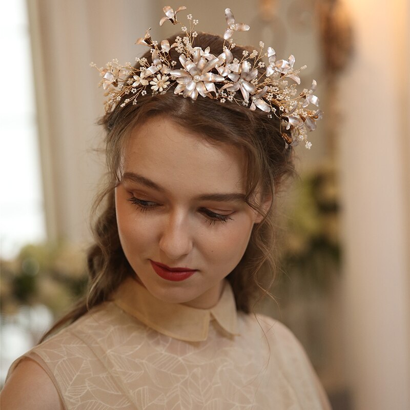 Woodland Fairy, Bridal Headdress with Handmade Flowers