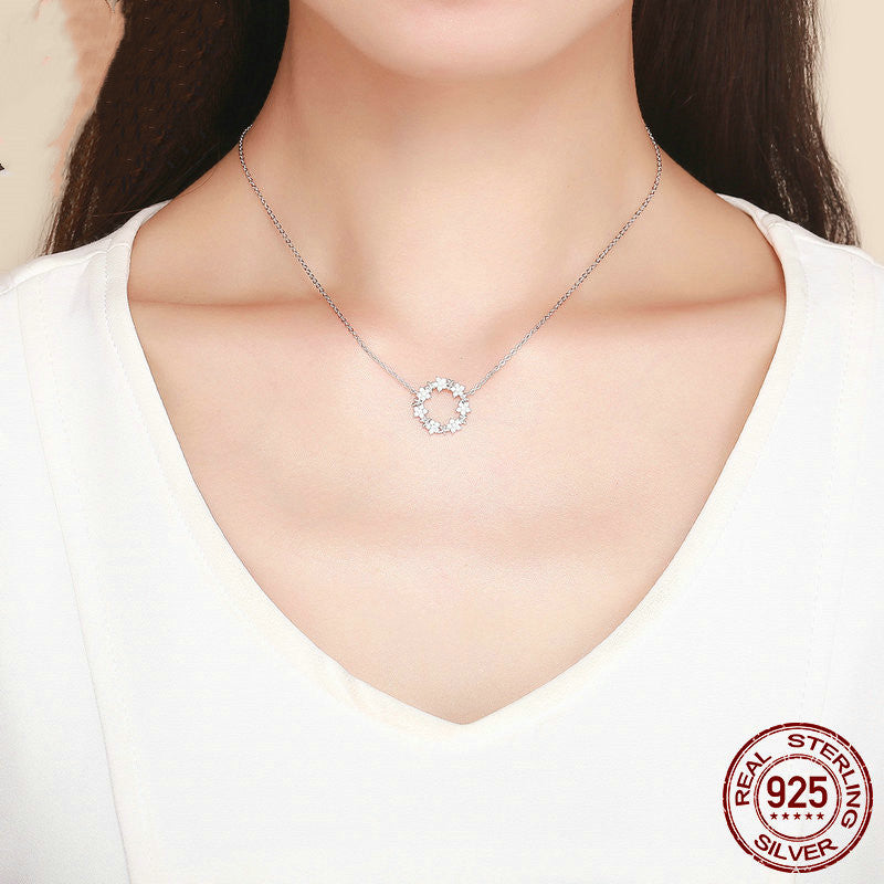 Bright Gypsophila S925 Sterling Silver Necklace